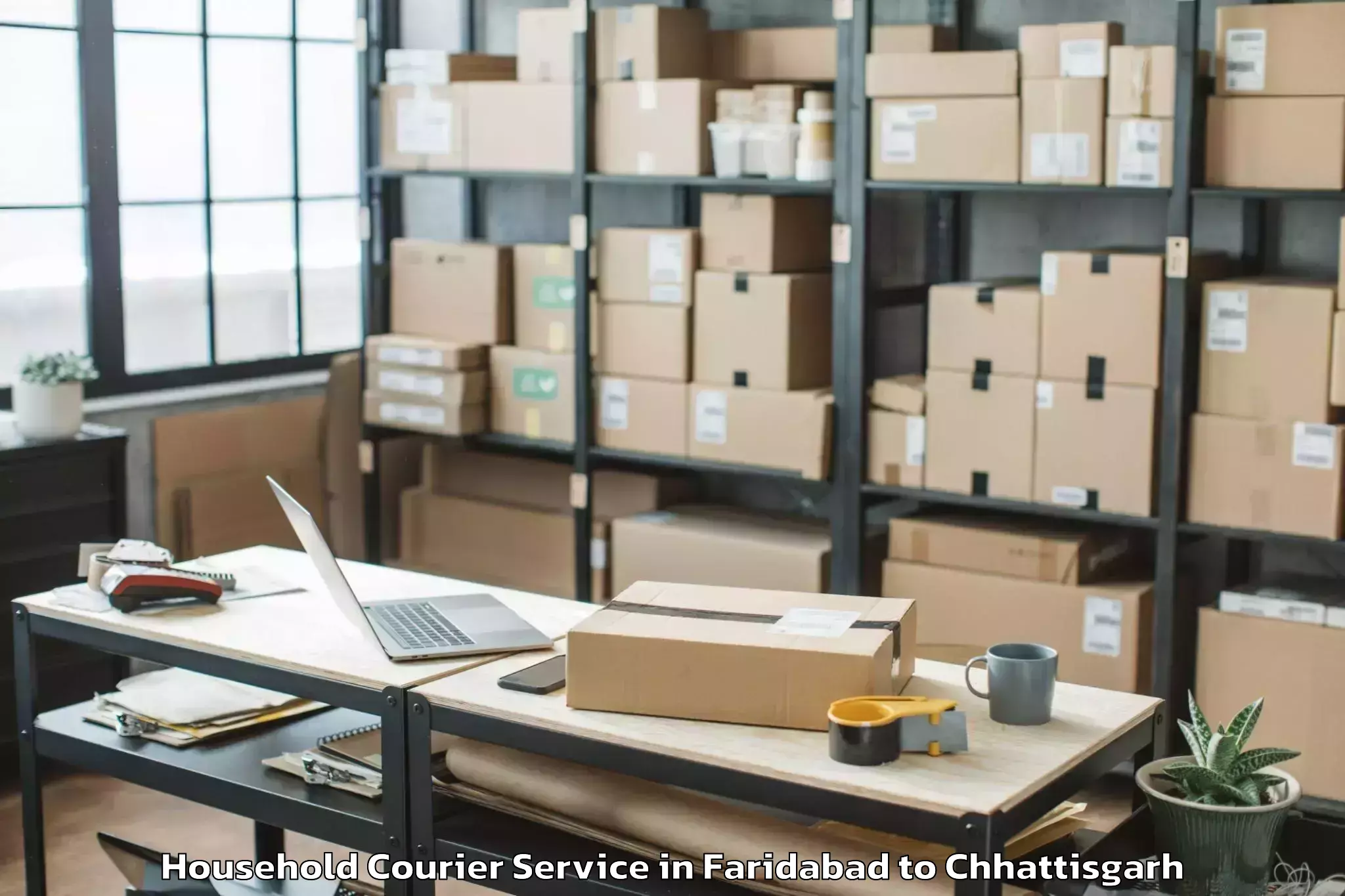 Discover Faridabad to Korba Household Courier